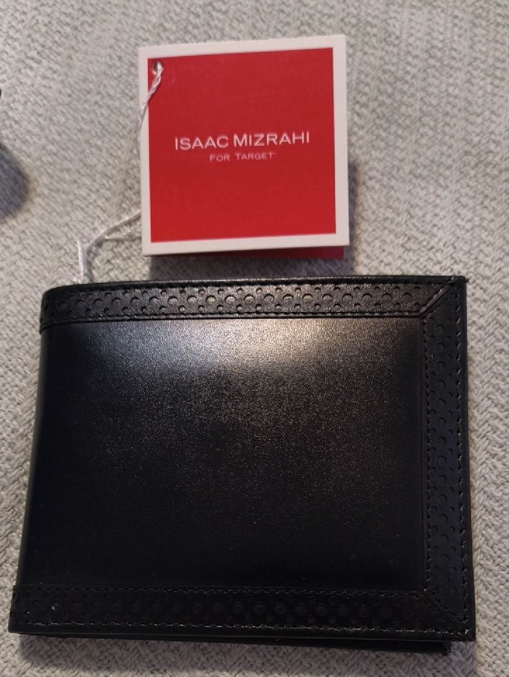 Isaac Mizrahi Black Men's Leather Card & Key Holder